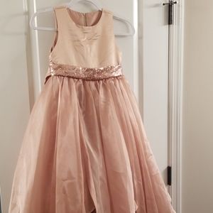 size 10 Girls rose gold flower girl dress